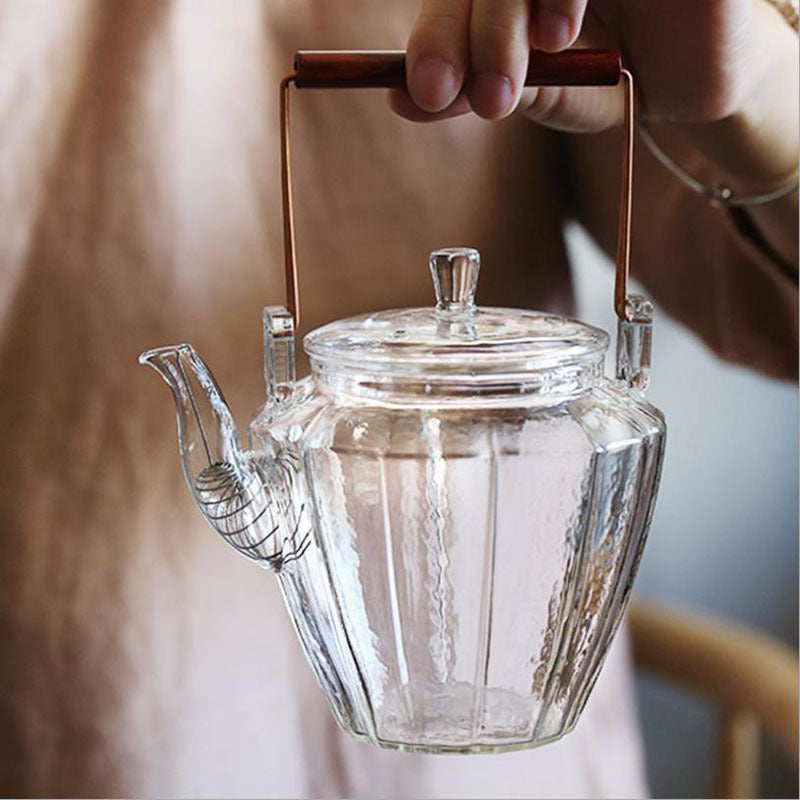 High Borosilicate Glass Household Teapot Set, Glass Kettle for Brewing Tea, Simple Tea Set