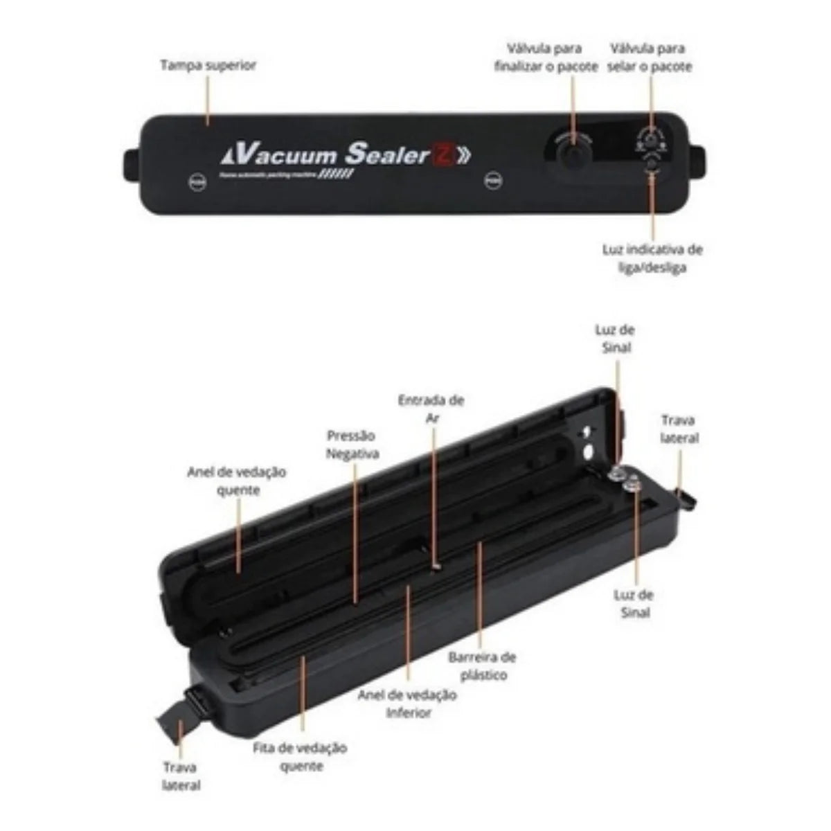 Seladora de Alimentos à Vácuo para Armazenar  Bivolt 110/220v