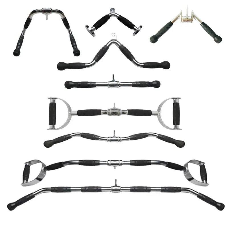 Fitness Solid T-bar, V-Bar Heavy Duty Load Bearing Lat Pull Down Bar,Fine Polishing Sitting Rowing Fitness Equipment Accessories