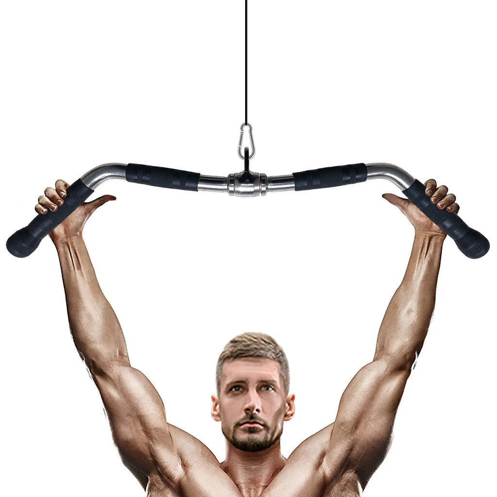 Fitness Solid T-bar, V-Bar Heavy Duty Load Bearing Lat Pull Down Bar,Fine Polishing Sitting Rowing Fitness Equipment Accessories