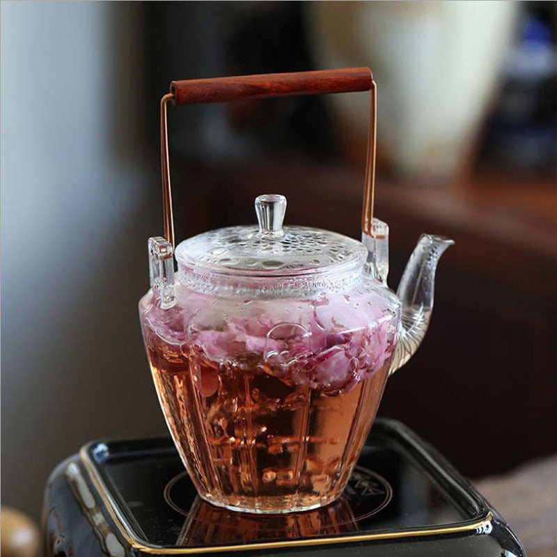 High Borosilicate Glass Household Teapot Set, Glass Kettle for Brewing Tea, Simple Tea Set