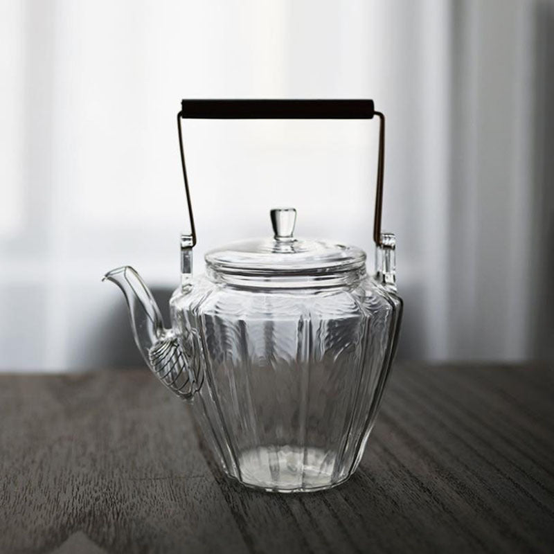 High Borosilicate Glass Household Teapot Set, Glass Kettle for Brewing Tea, Simple Tea Set