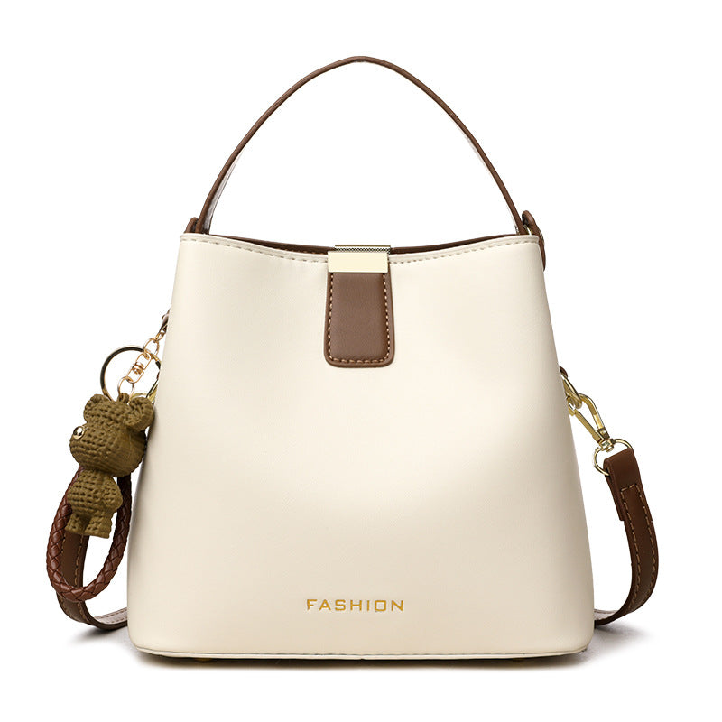 Fashionable autumn handheld bucket bag, simple and elegant messenger bag