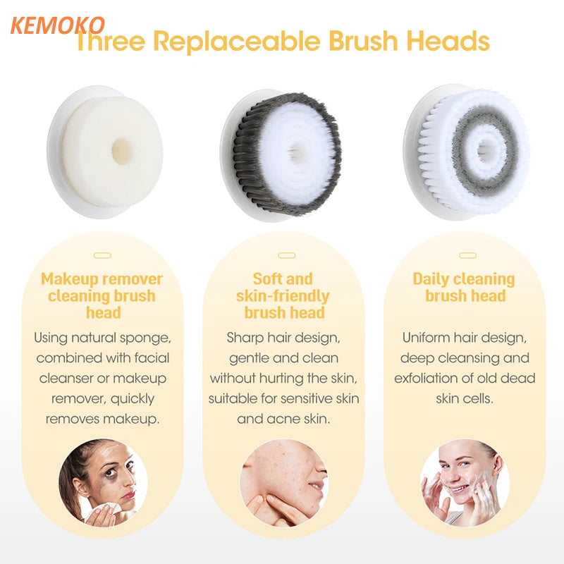 3-in-1 Ultrasonic Facial Cleanser - Electric Pore Cleaner & Blackhead Remover