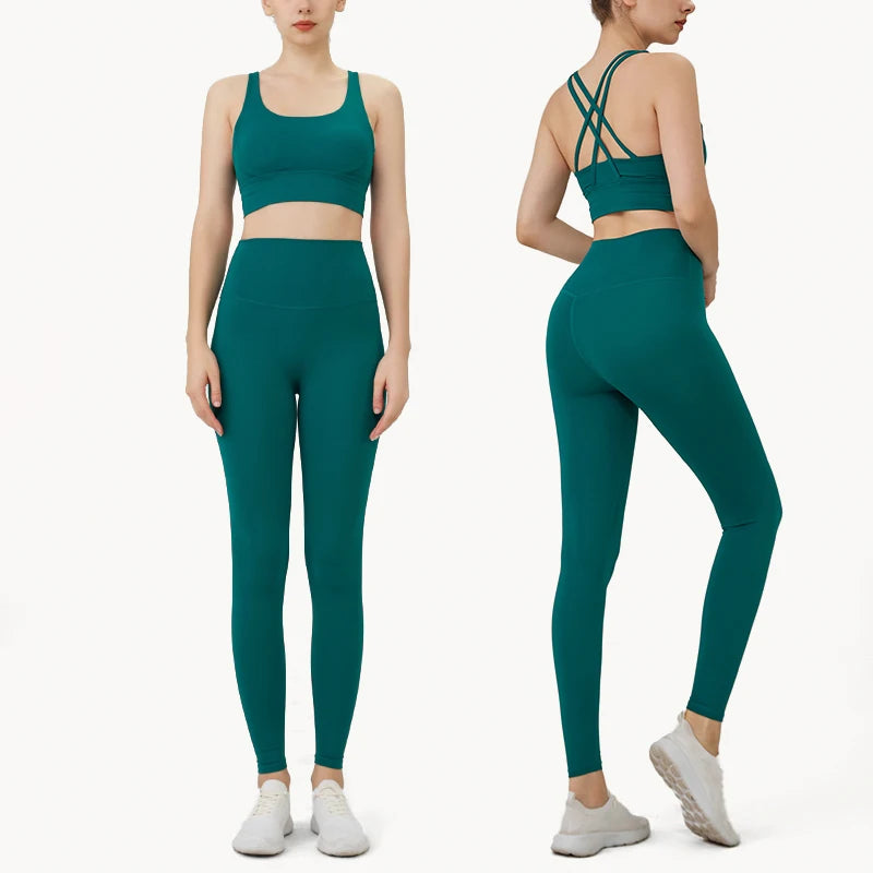 Yoga Clothes Women's Tracksuit Quick Dry Set Breathable Fitness Suit Fitness Clothing Sports Bra Leggings Suit