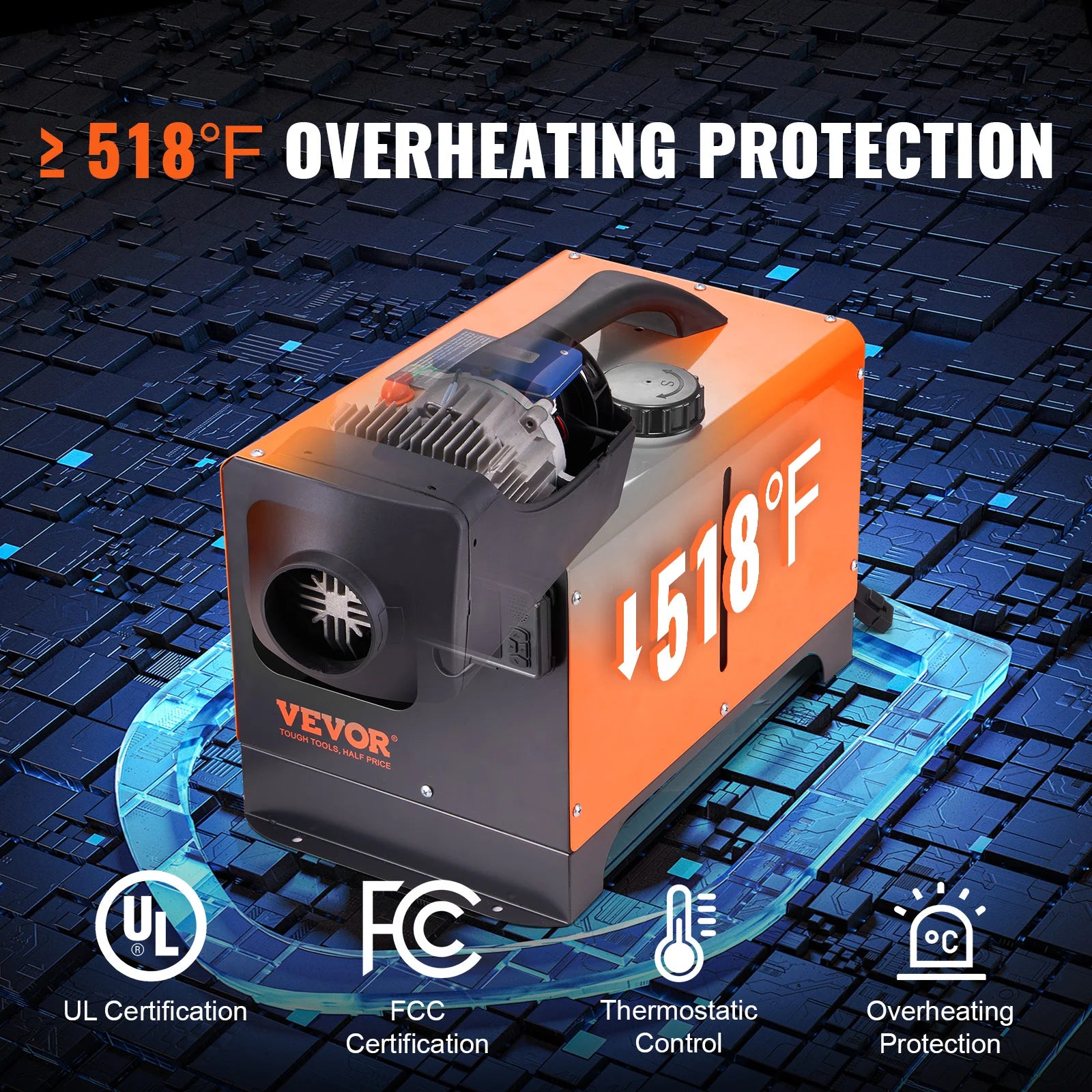 SucceBuy Diesel Air Heater 5/8KW 12V All in One Car Heater with Low Noise Remote Control for RV Truck Boat Parking Diesel Heater