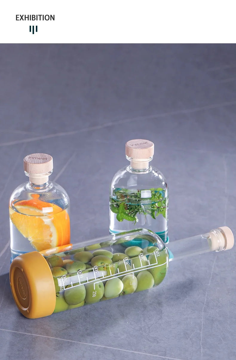 Bar Bartending With Bottomed Juice Drinks Soaking Wine Bottles Homebrew Wine Bottles Fruit Wine Bottles Empty Wine Bottles