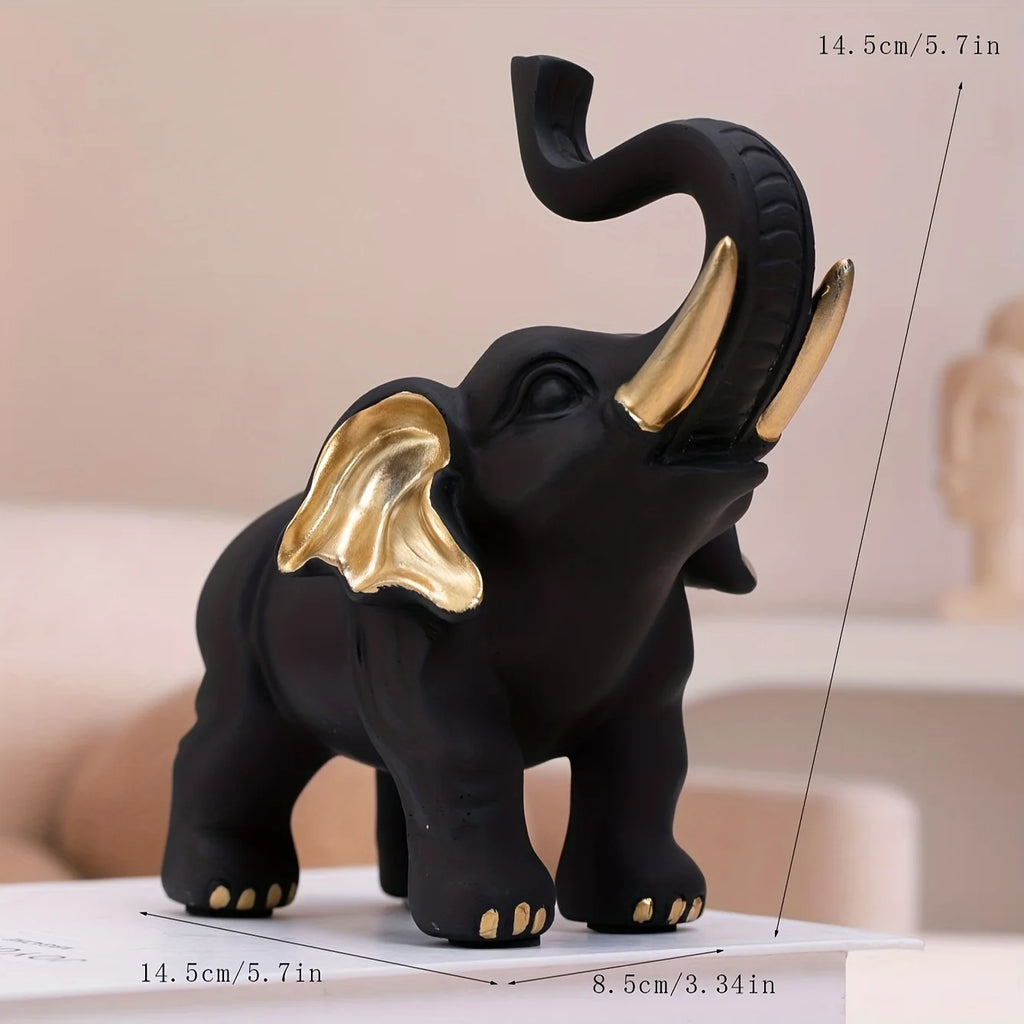 Handcrafted Wooden Elephant Figurine - Modern Home Decor Sculpture