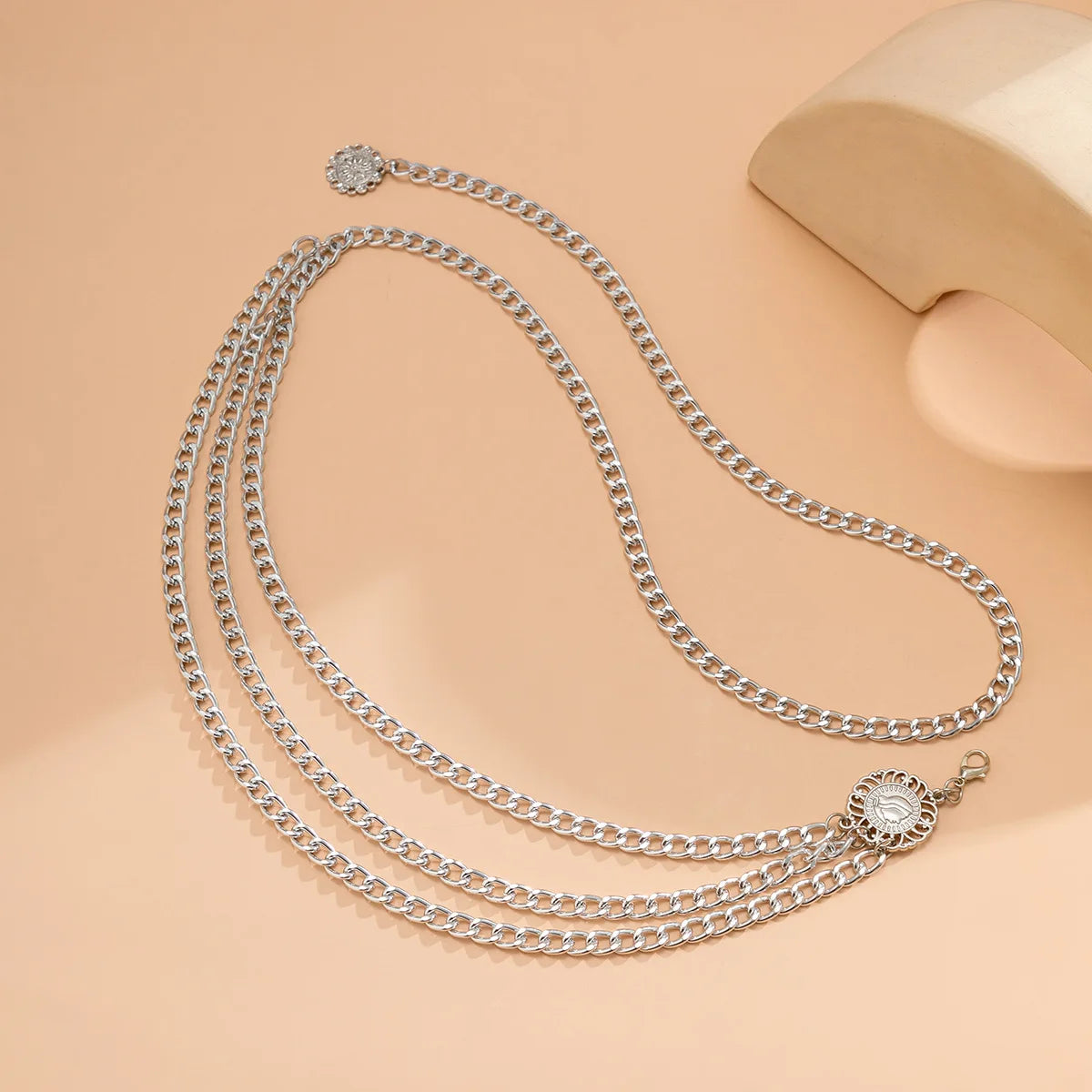 Punk Hip Hop Style All-match Waist Chain Moon Vintage Metal Womans Belt for Dress Vintage High Waist Chain Belt for Women