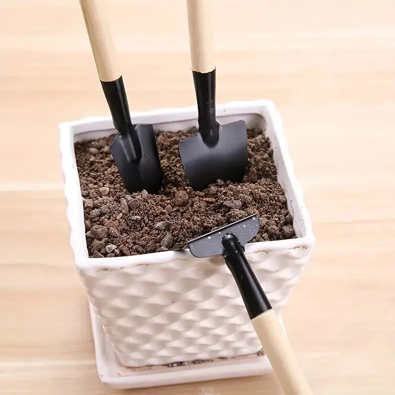 3pcs Gardening Tools, Including a Flower Rake Filled with Vegetable Seeds, a Spade for Succulents, And Potting Supplies for Plan