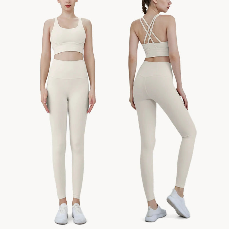 Yoga Clothes Women's Tracksuit Quick Dry Set Breathable Fitness Suit Fitness Clothing Sports Bra Leggings Suit