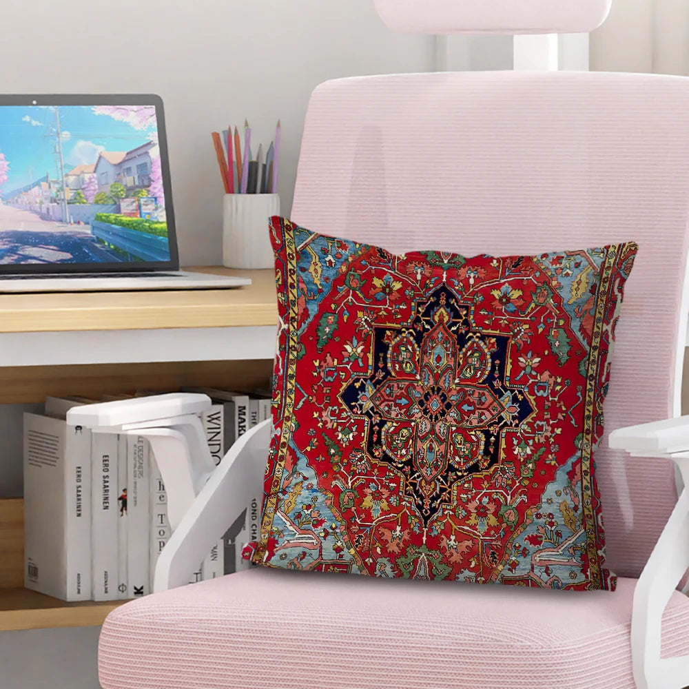 Persian Rug Pattern Pillowcase Living Room Sofa Cushion Cover Fashion Decorative Home Decor 45X45cm Two Sides Short Plush
