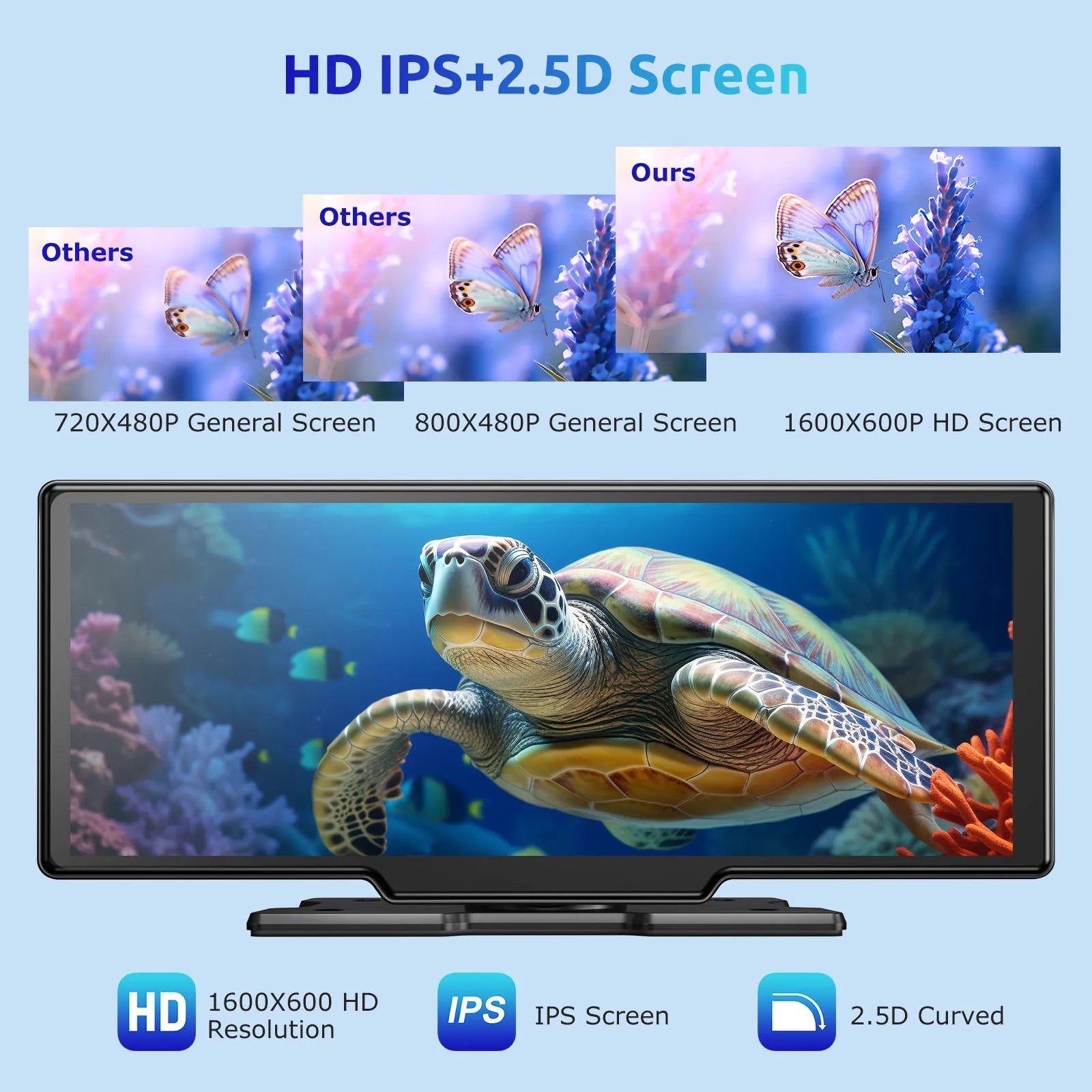 ESSGOO 10.26" 4K HD Dash Cam IPS Touchscreen Car Stereo Rearview Wireless Carplay Android Auto Dual Len Recorder W /64G TF Card