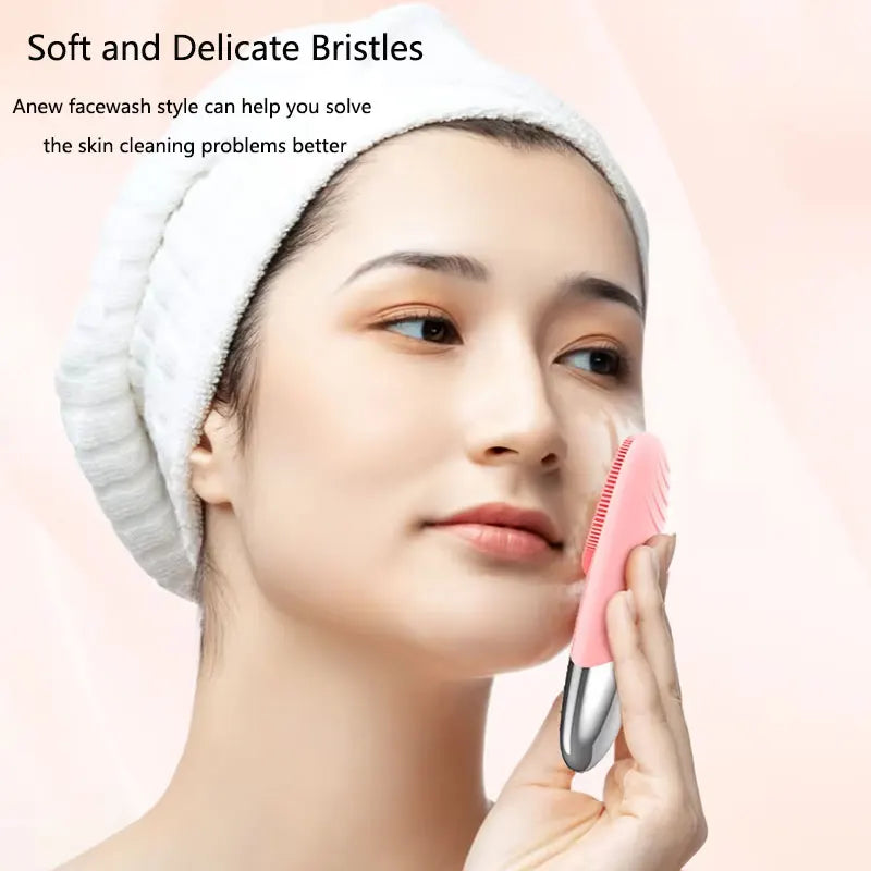 Electric Silicone Facial Cleansing Brush - Rechargeable Waterproof Face Cleanser