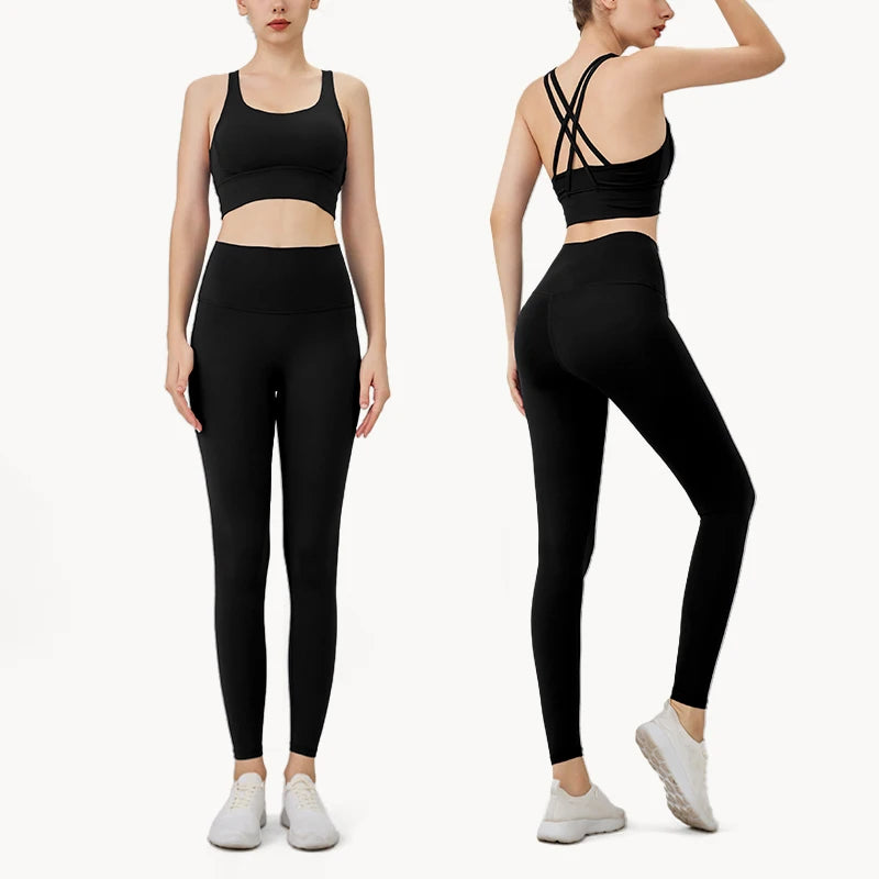 Yoga Clothes Women's Tracksuit Quick Dry Set Breathable Fitness Suit Fitness Clothing Sports Bra Leggings Suit