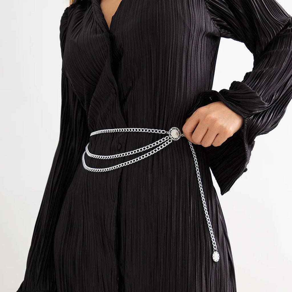 Punk Hip Hop Style All-match Waist Chain Moon Vintage Metal Womans Belt for Dress Vintage High Waist Chain Belt for Women