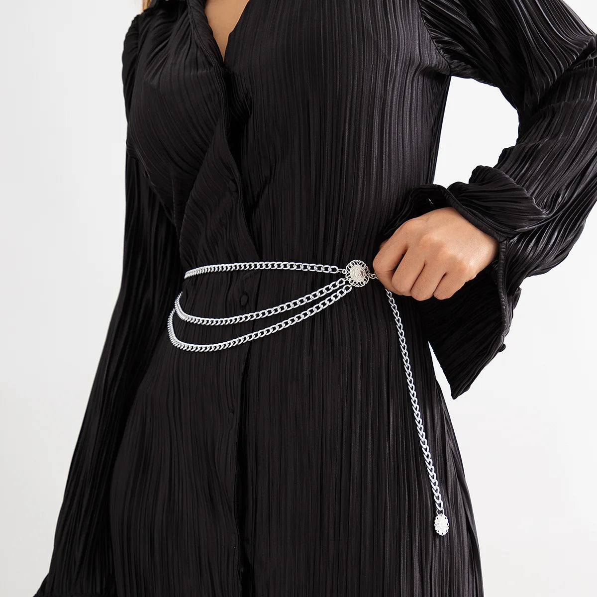 Punk Hip Hop Style All-match Waist Chain Moon Vintage Metal Womans Belt for Dress Vintage High Waist Chain Belt for Women