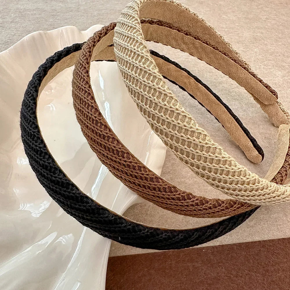 Simple Retro Style Retro Black White Bezel Vintage Bride Girls Accessory  Hair hoops for Women