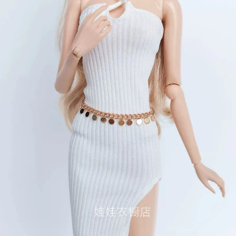 1/6 Supermodel Doll Accessories Luxury Waist Chain Exquisite Diamond Bow Tassel Waist Chain Doll Daily Dress Up For BABI FR OB24