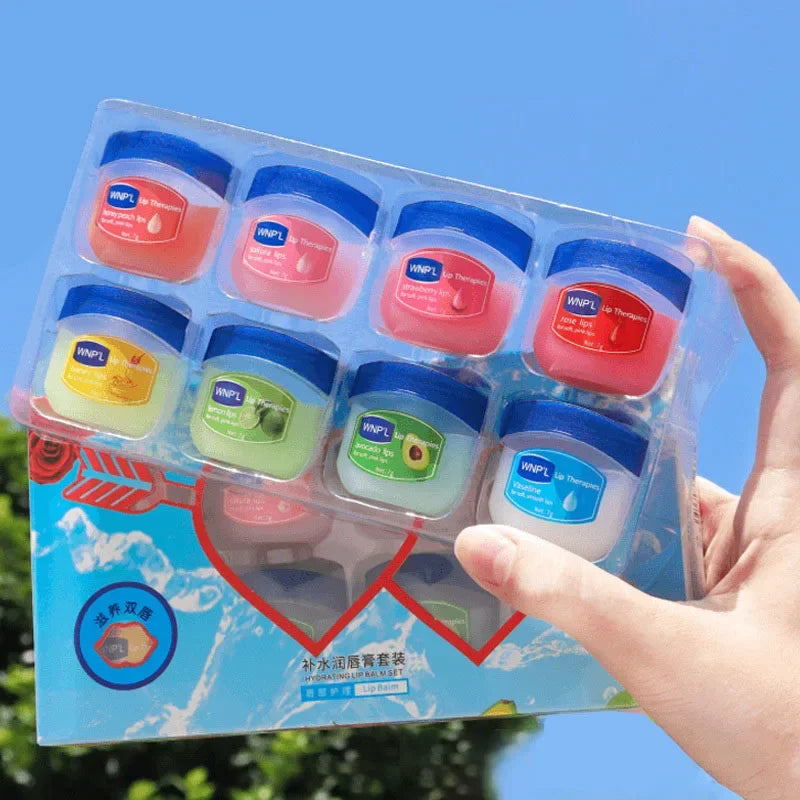 8 Pieces Set Lip Balm Moisturizing Lip Mask Repairing Lips For Men And Women Fade Lip Lines Sleep Labial Membrane Korea Skincare