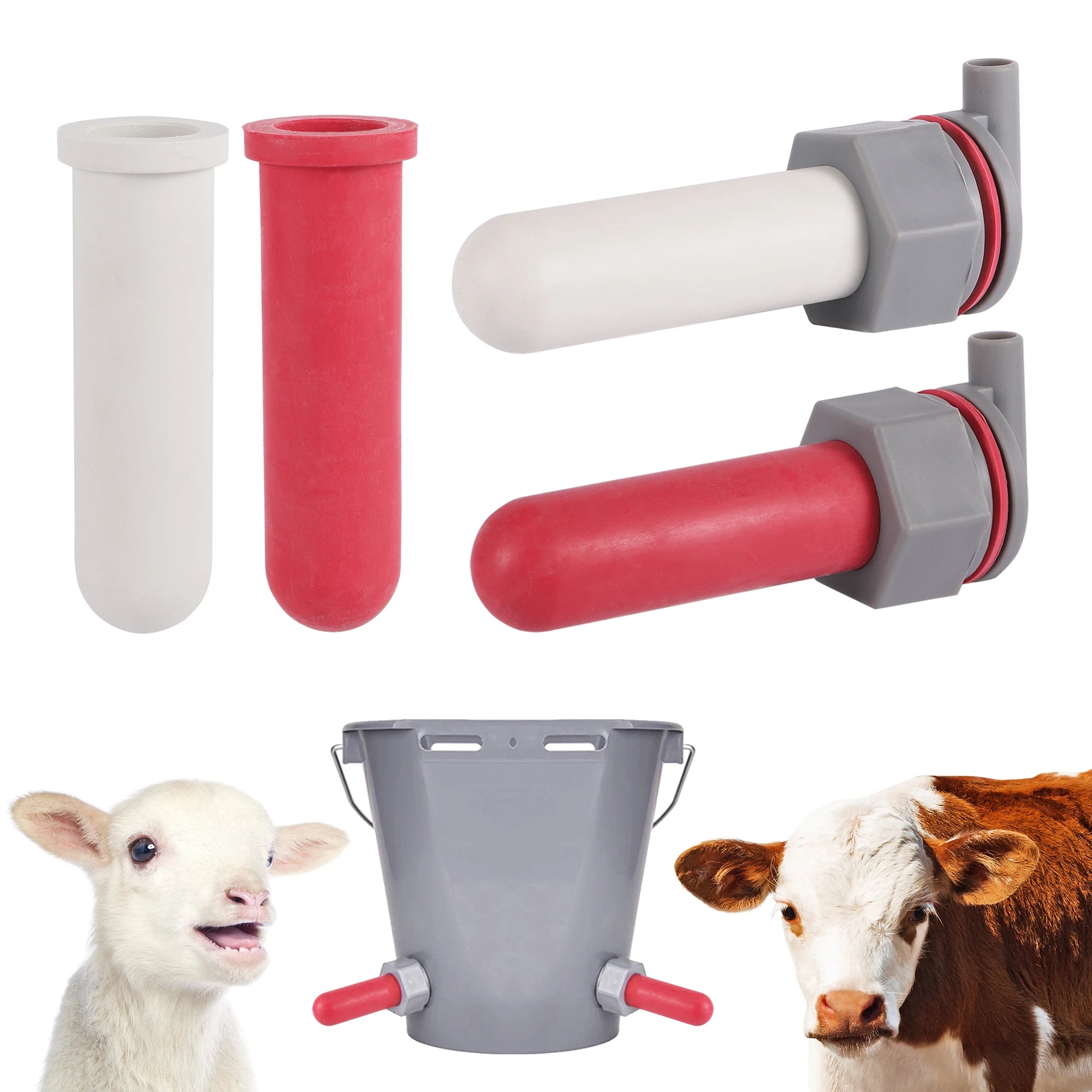Goats Sheep Cow Calves Farm Animal Milk Bottle Teats Mouth Bucket Nipple Lamb Calf Bull Cows Milking Feeder Soft Rubber