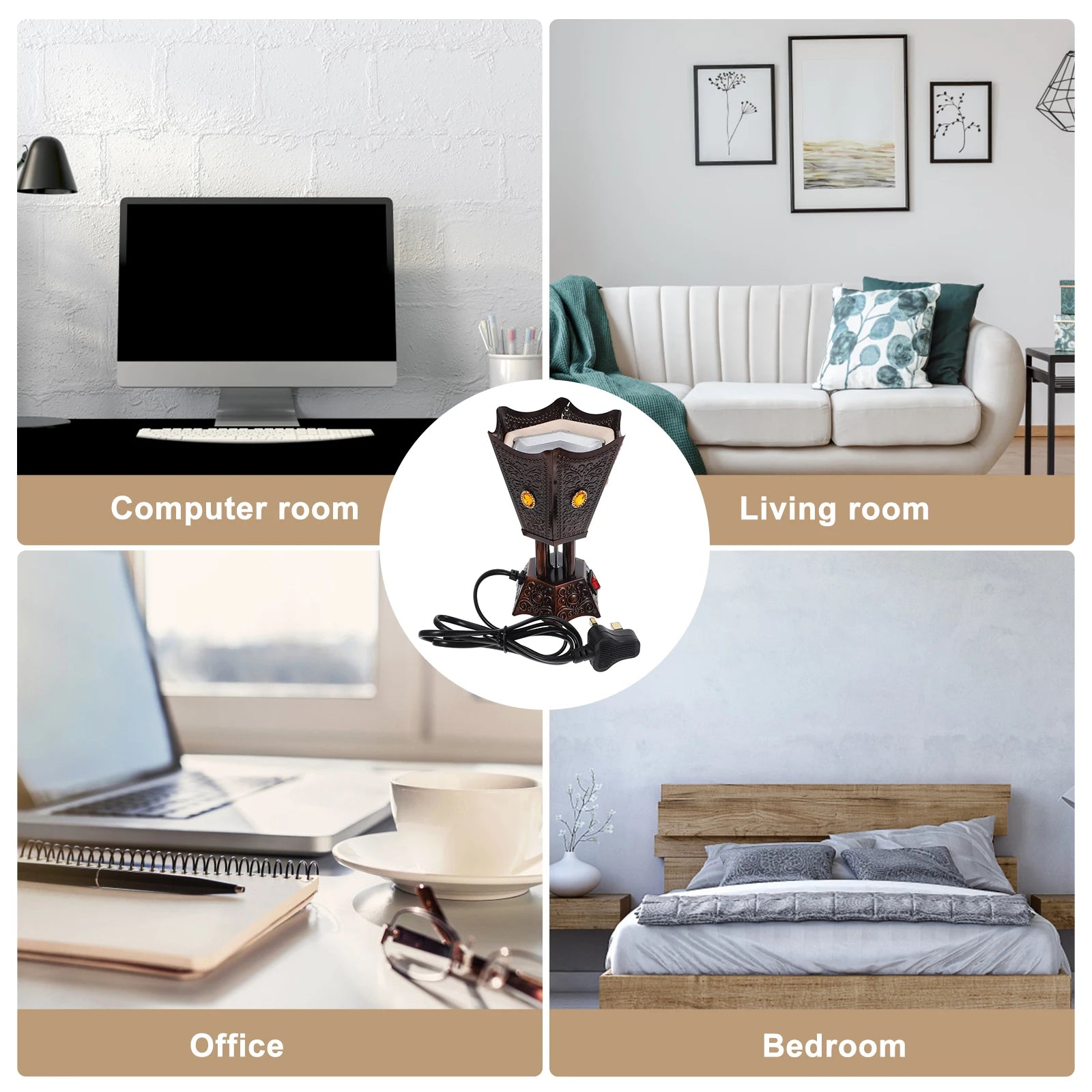 Electric Incense Retro Censer Burner nament Arab Metal Decorative Burners Therapy Relaxing Reusable Home Item