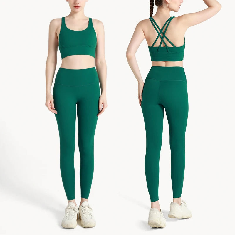 Yoga Clothes Women's Tracksuit Quick Dry Set Breathable Fitness Suit Fitness Clothing Sports Bra Leggings Suit