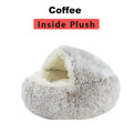 Winter Long Plush Cat Bed Round Pet House Cushion Cat House Warm Kitty Basket Dog Bed Sleep Bag Nest for Small Cat Products