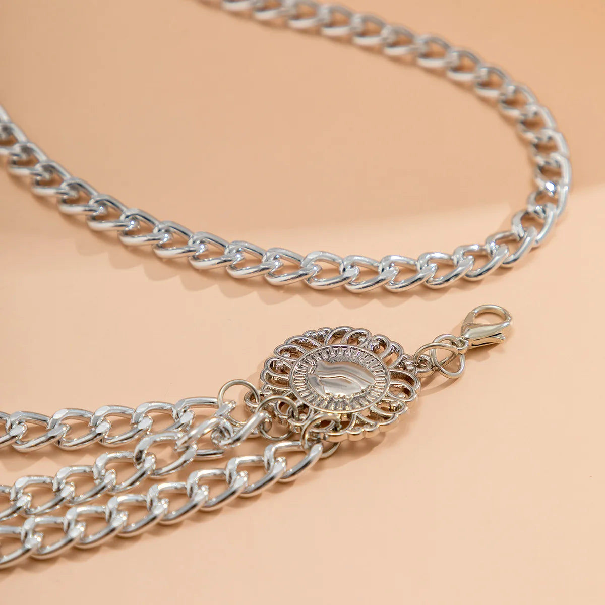 Punk Hip Hop Style All-match Waist Chain Moon Vintage Metal Womans Belt for Dress Vintage High Waist Chain Belt for Women