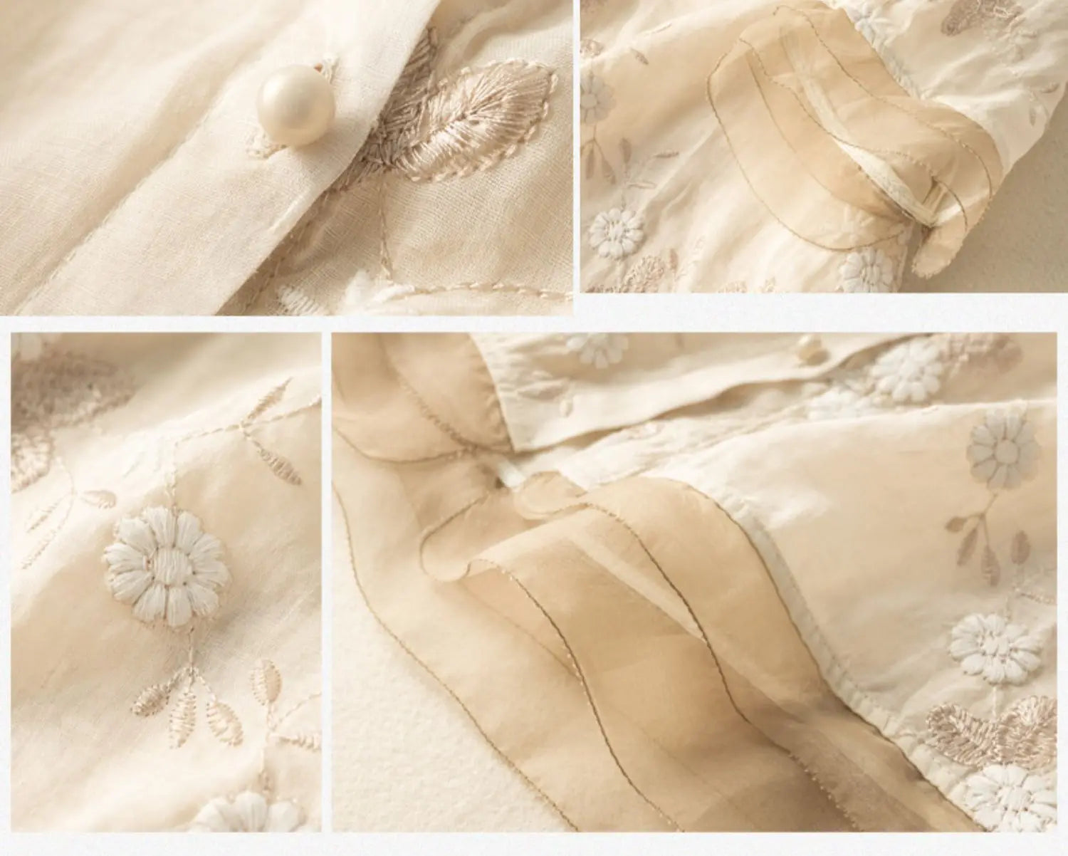 Embroidered Ramie Cotton Linen Loose Women's Shirt 2023 Spring Summer Blouse Shirt Casual Vintage