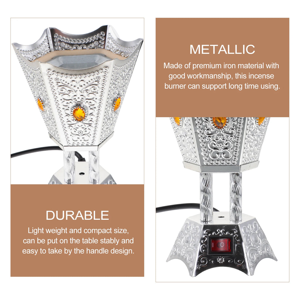 Electric Incense Retro Censer Burner nament Arab Metal Decorative Burners Therapy Relaxing Reusable Home Item