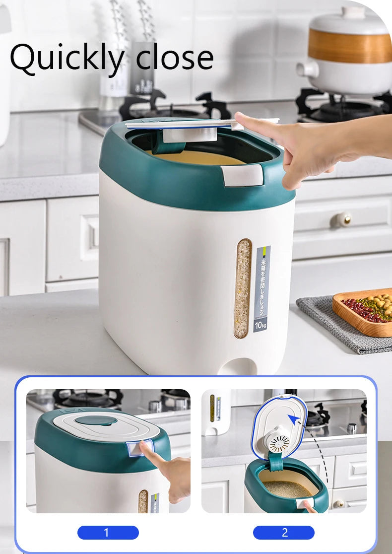 Rice Dispenser Kitchen Organizer And Storage Container Home Box Cereal Jar Botes Cocina Almacenaje Alimentos