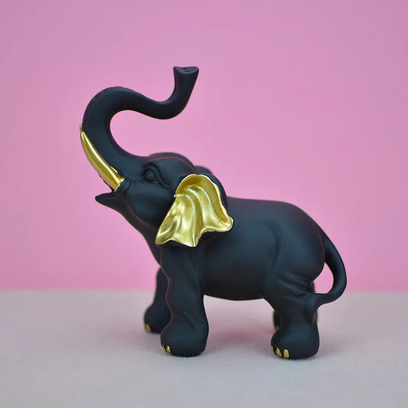 Handcrafted Wooden Elephant Figurine - Modern Home Decor Sculpture