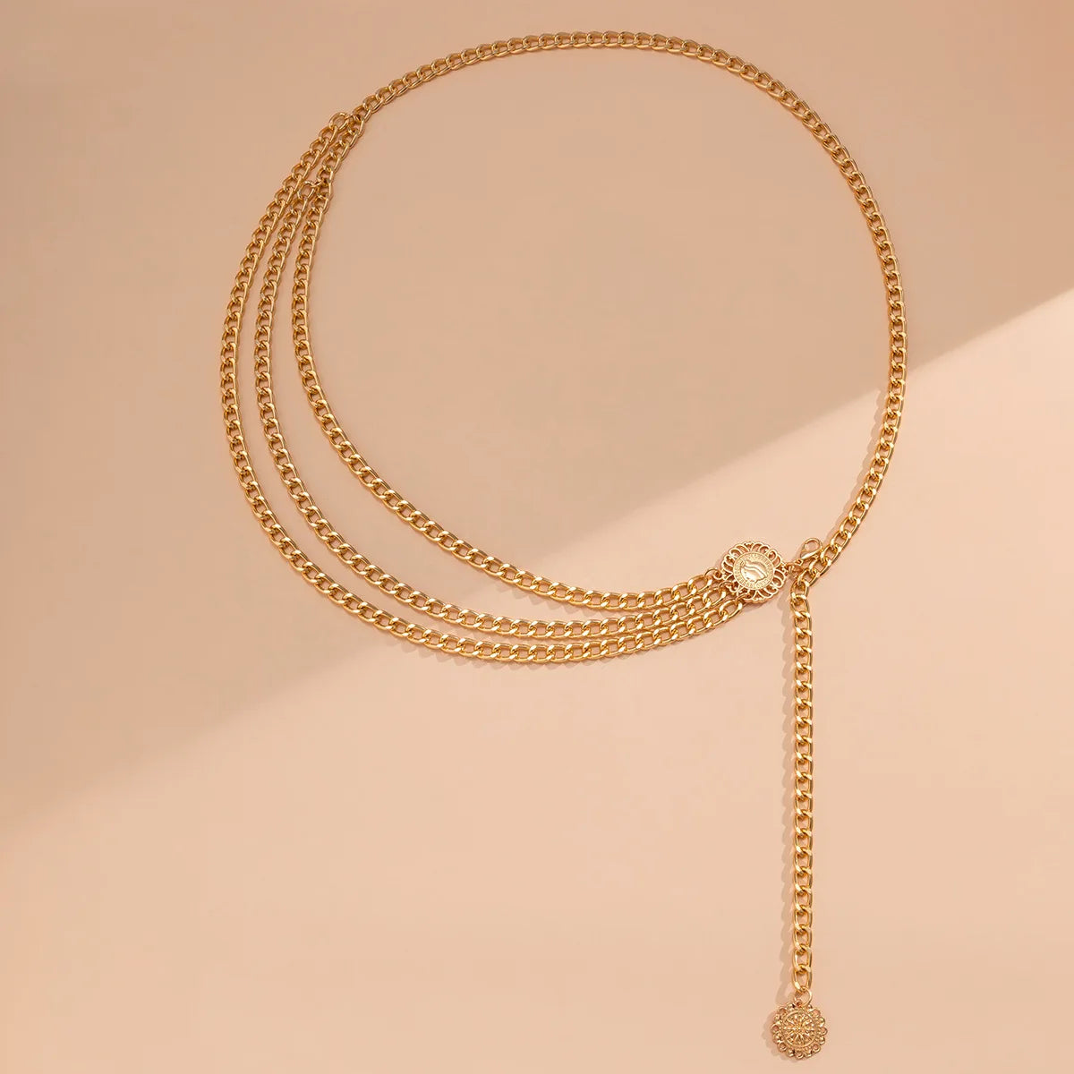 Punk Hip Hop Style All-match Waist Chain Moon Vintage Metal Womans Belt for Dress Vintage High Waist Chain Belt for Women