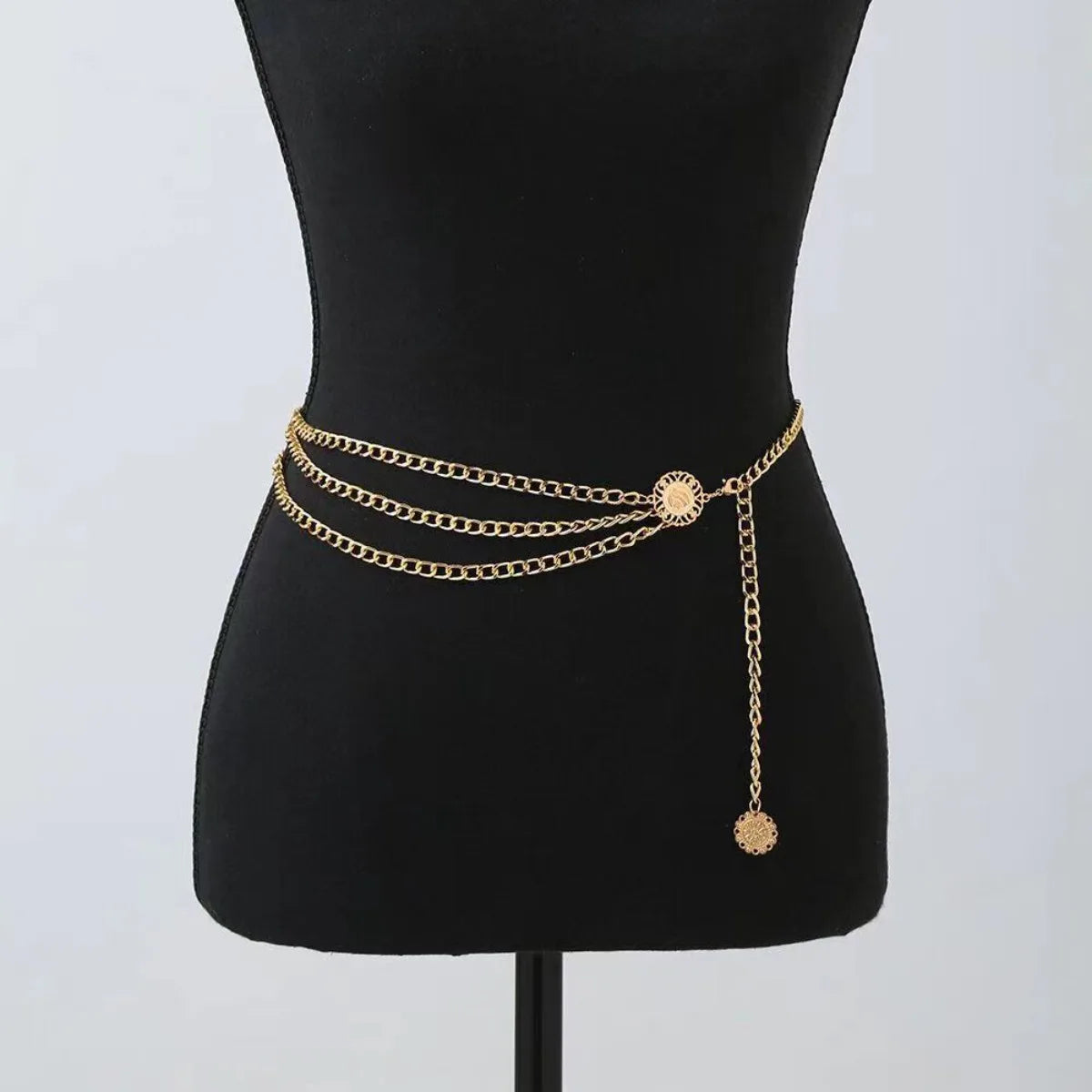 Punk Hip Hop Style All-match Waist Chain Moon Vintage Metal Womans Belt for Dress Vintage High Waist Chain Belt for Women