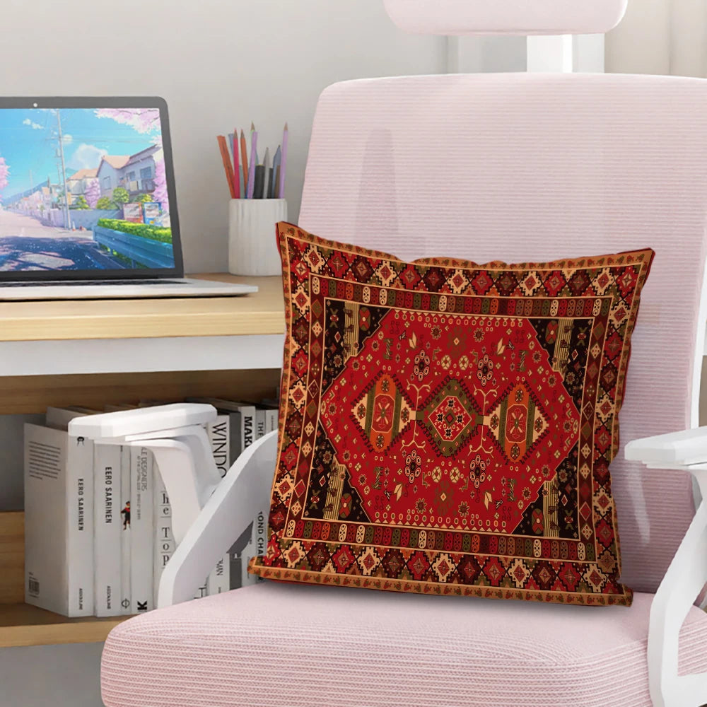 Persian Rug Pattern Pillowcase Living Room Sofa Cushion Cover Fashion Decorative Home Decor 45X45cm Two Sides Short Plush