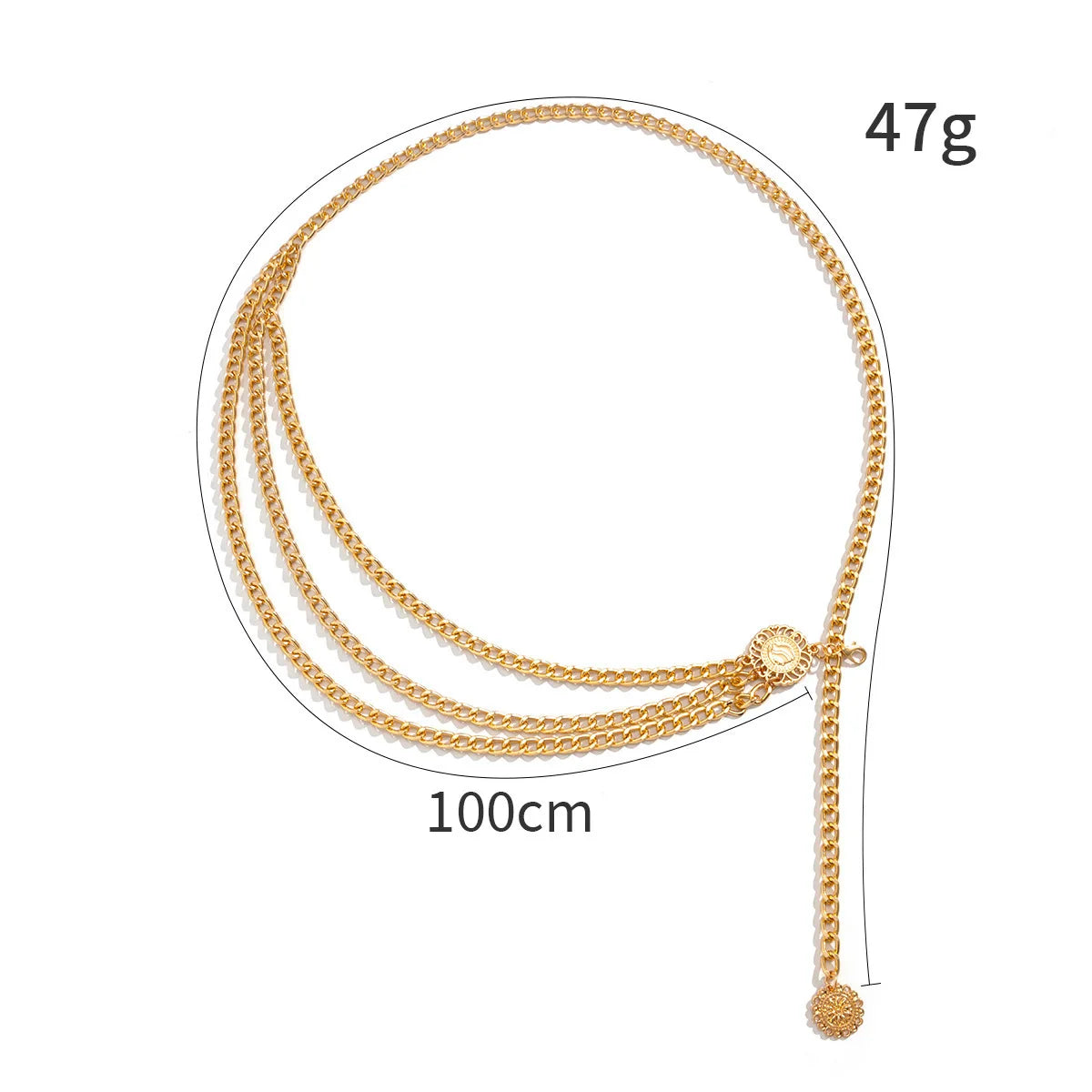Punk Hip Hop Style All-match Waist Chain Moon Vintage Metal Womans Belt for Dress Vintage High Waist Chain Belt for Women