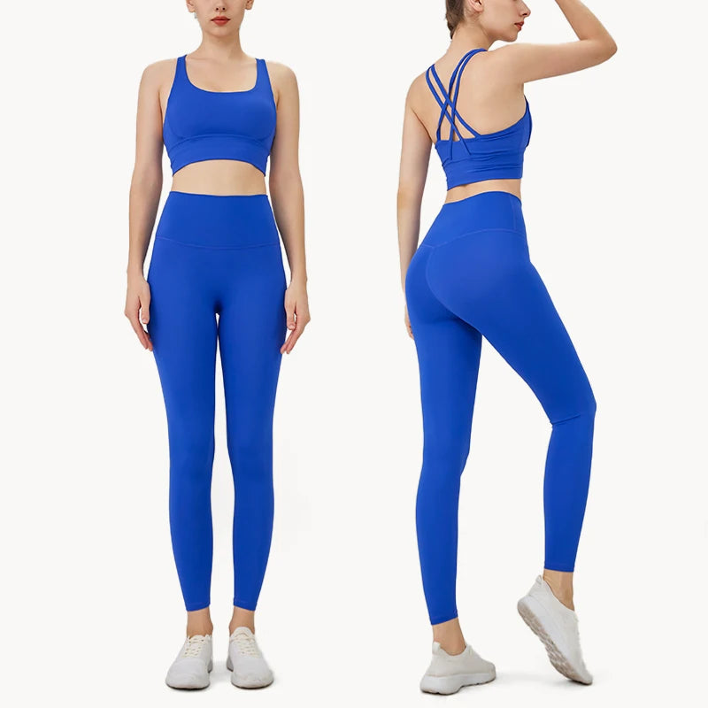 Yoga Clothes Women's Tracksuit Quick Dry Set Breathable Fitness Suit Fitness Clothing Sports Bra Leggings Suit
