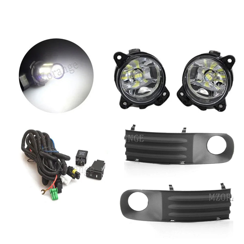 Fog Lights LED for VW T5 Transporter Multivan Caravelle 2003-2010 Gray Fog Lamp Cover Grill Wire Harness Switch Kit Accessories