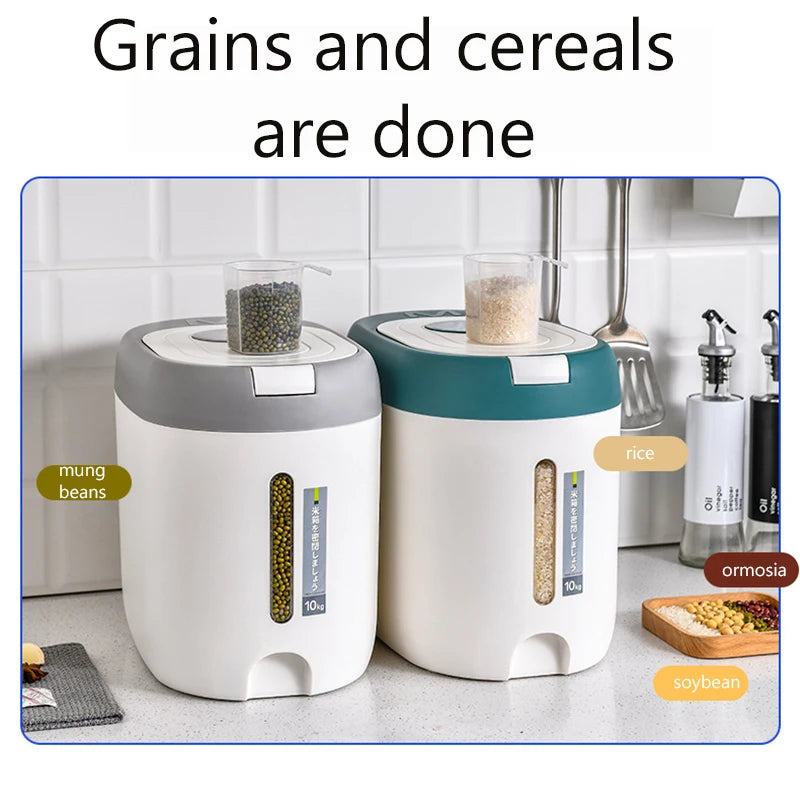 Rice Dispenser Kitchen Organizer And Storage Container Home Box Cereal Jar Botes Cocina Almacenaje Alimentos