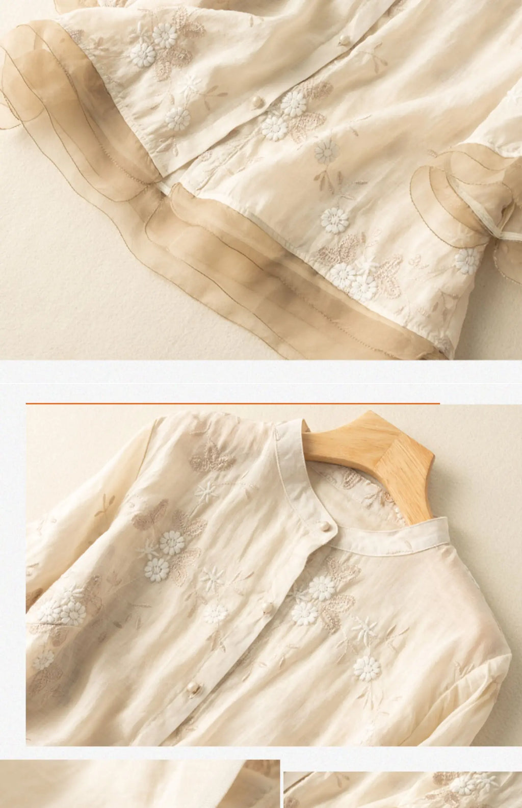 Embroidered Ramie Cotton Linen Loose Women's Shirt 2023 Spring Summer Blouse Shirt Casual Vintage