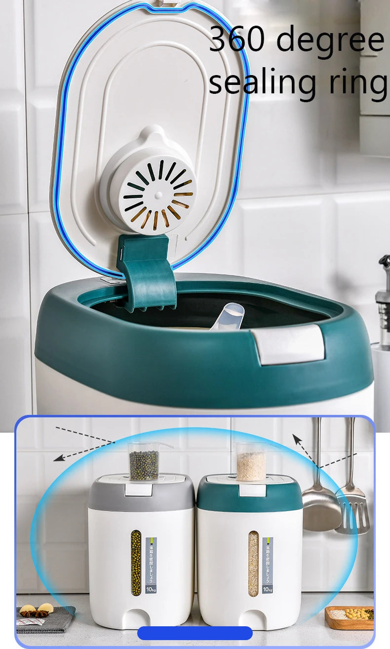 Rice Dispenser Kitchen Organizer And Storage Container Home Box Cereal Jar Botes Cocina Almacenaje Alimentos