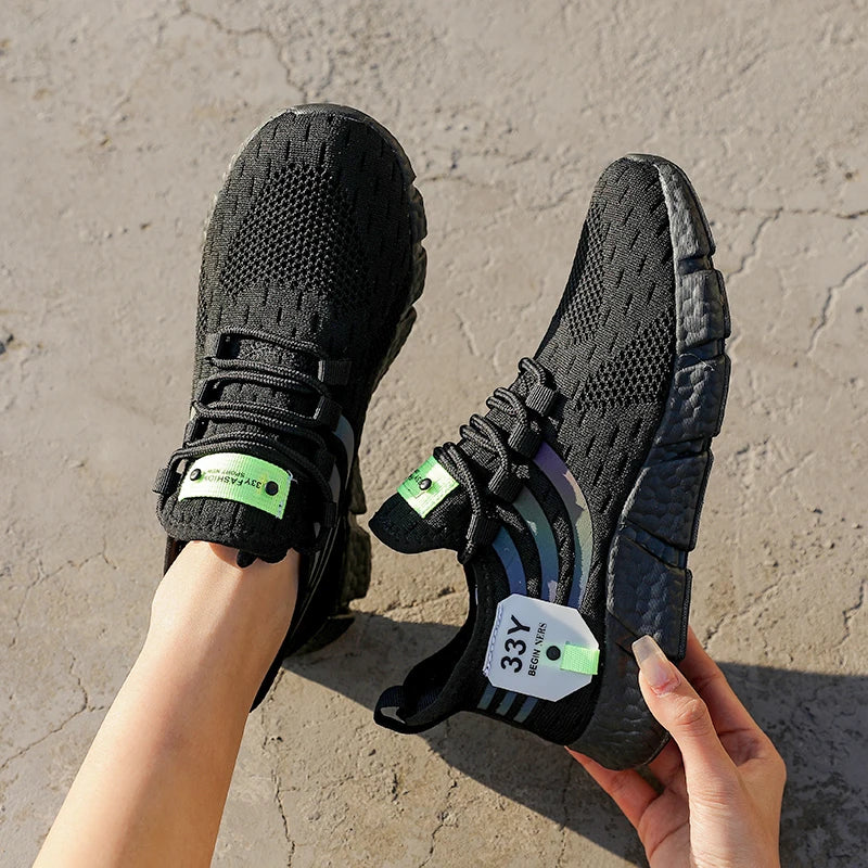 Women Casual Sports Shoes Breathable Lightweight Sneakers Anti-slip Flats Outdoor Running Walking Shoes Female Vulcanized Shoes