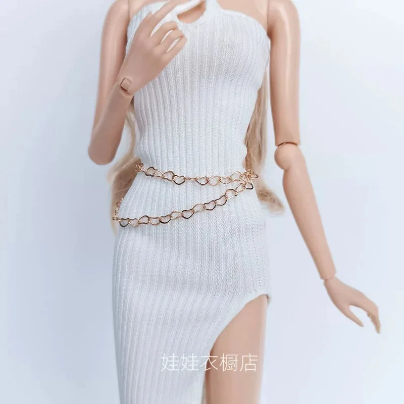 1/6 Supermodel Doll Accessories Luxury Waist Chain Exquisite Diamond Bow Tassel Waist Chain Doll Daily Dress Up For BABI FR OB24