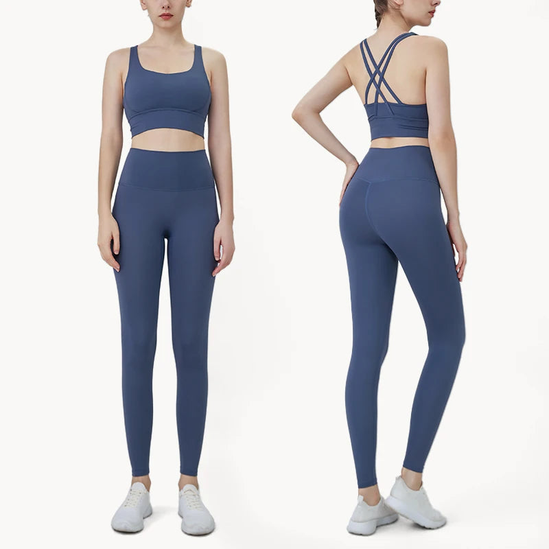 Yoga Clothes Women's Tracksuit Quick Dry Set Breathable Fitness Suit Fitness Clothing Sports Bra Leggings Suit