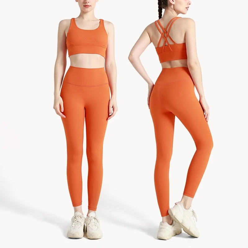 Yoga Clothes Women's Tracksuit Quick Dry Set Breathable Fitness Suit Fitness Clothing Sports Bra Leggings Suit