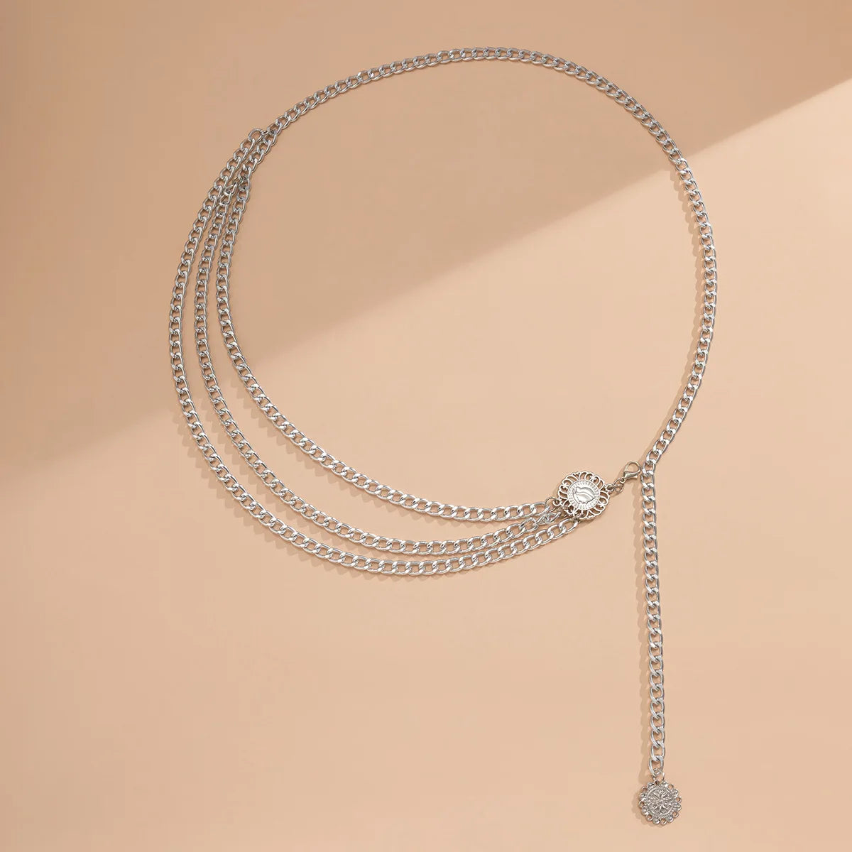 Punk Hip Hop Style All-match Waist Chain Moon Vintage Metal Womans Belt for Dress Vintage High Waist Chain Belt for Women