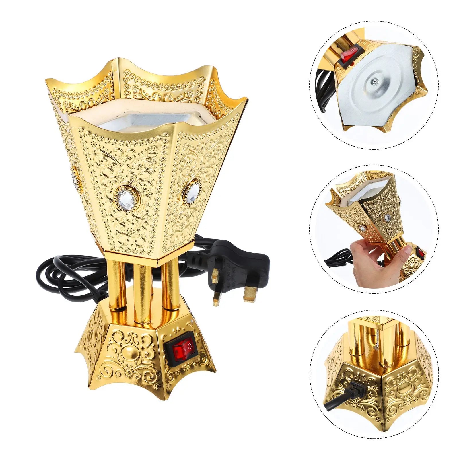 Electric Incense Retro Censer Burner nament Arab Metal Decorative Burners Therapy Relaxing Reusable Home Item