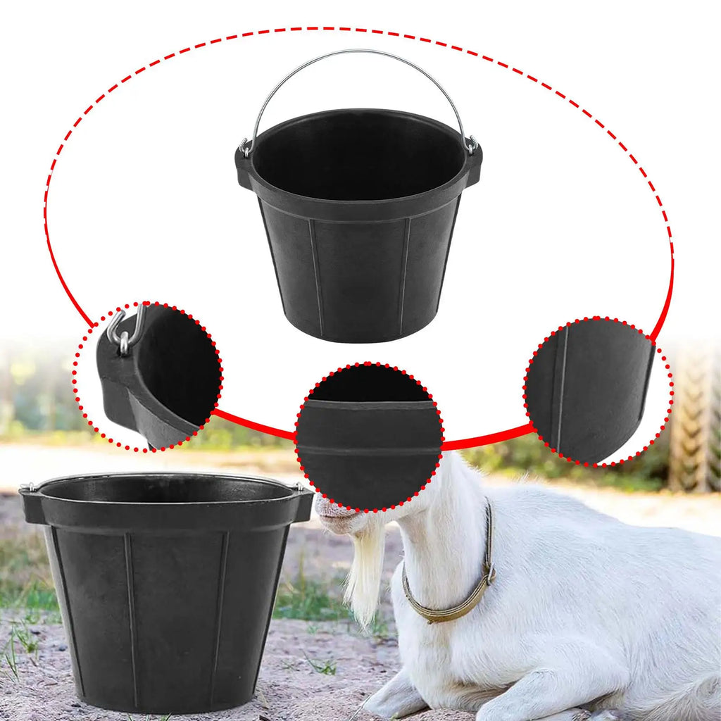 Rubber Feeder Bucket 8L Versatile Utility Horse feed Pan Horse Feeder Horse feed Bucket for Animal Feeding Goats Pig Chicken