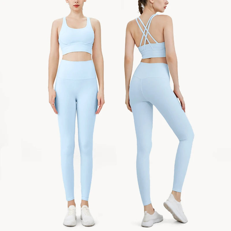 Yoga Clothes Women's Tracksuit Quick Dry Set Breathable Fitness Suit Fitness Clothing Sports Bra Leggings Suit